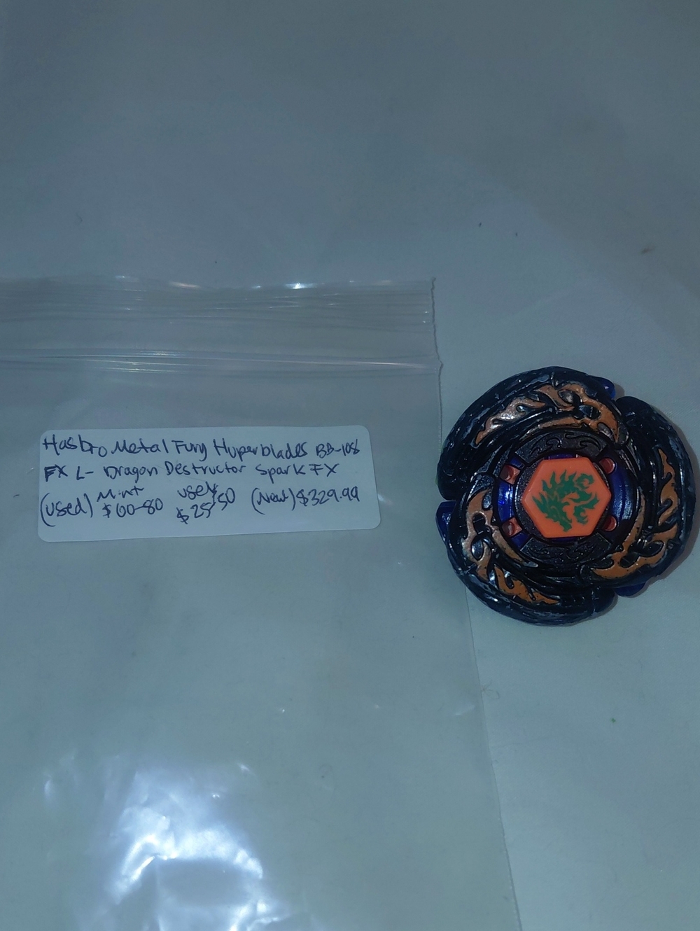 Hasbro Metal Fusion Hyper Blades Dragon Destructor Spark FX - Blue and Orange